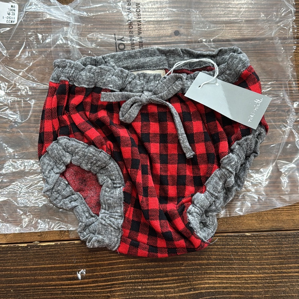 Red and Gray Checkered Diaper Cover by Me & My Kid